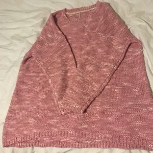 Pink and white marbled scoop next sweater